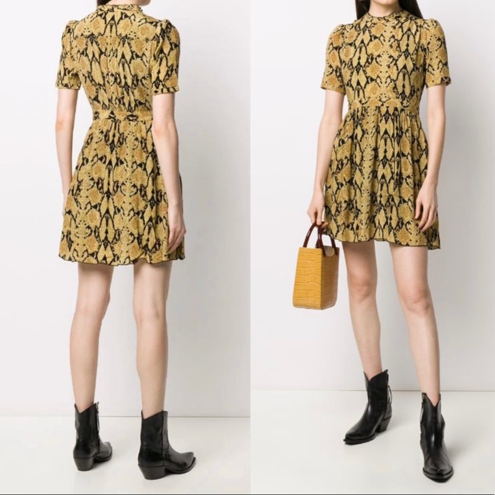 Ba&Sh Cascade Snake printed short dress XS